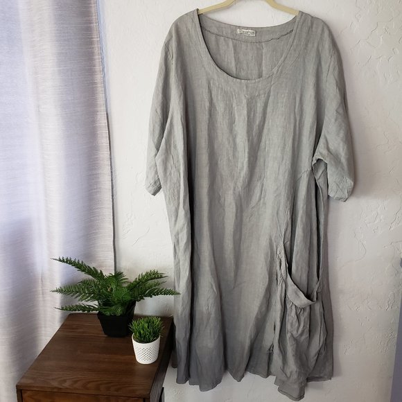 talia benson linen dress